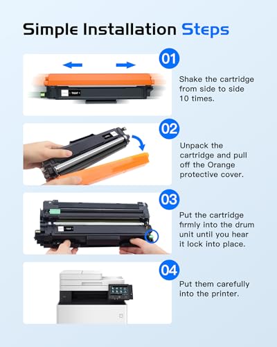 TN247 TN-243CMYK DCP-L3550CDW Toner Cartridge Compatible with Brother TN243 TN243CMYK TN247BK for Brother MFC-L3750CDW MFC-L3770CDW HL-L3210CW MFC-L3710CW HL-L3230CDW DCP-L3510CDW (5-) Pack)