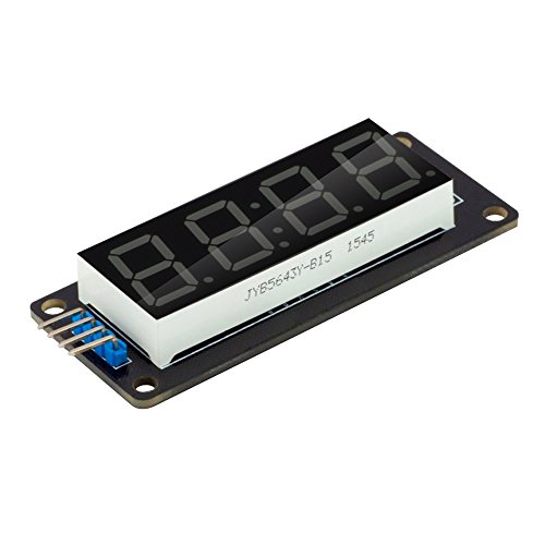 diymore 5 Packs TM1637 0.56" Red LED Display Digital Tube Decimal 7-Segment 4-Digit Clock Double Dots Module Serial Driver Board for Arduino DIY Kits (Red)
