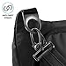 Lewis N. Clark Anti-theft Crossbody Purse + Sling Bag for Women, Men, Travel or Work with RFID Blocking Technology, Slash Resistant Material, Locking Zippers & Adjustable Shoulder Strap, Onyx