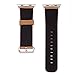 eLander Top-grain Leather Band Strap with Stainless Metal Clasp for All Apple Watch Models 42mm (Suede Leather - Brown)