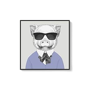 Framed Canvas Wall Art for Living Room, Bedroom Animal in Home Dress Canvas Prints for Home Decoration Ready to Hanging - 16x16 inches