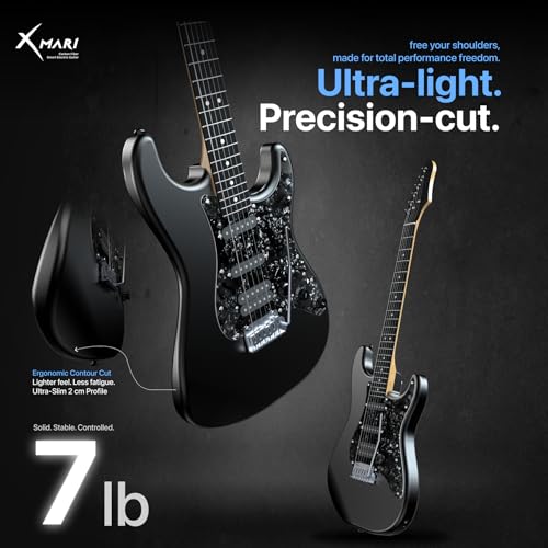 Enya XMARI Smart Electric Guitar with Built-in DSP Effects, 4 Presets, USB-C OTG Recording, Headphone Output, Custom Ceramic Pickups, Carbon Fiber Body, with Bag