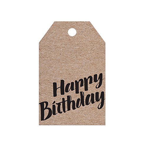 Kraft Happy Birthday Printed Gift Tags - 2 1/4 x 3 1/2 - 50 Pack