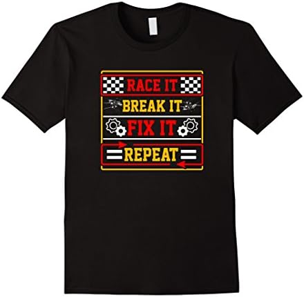 Mens Race It Break It Fix It Repeat T-Shirt - Racing Mechanic 3XL Black