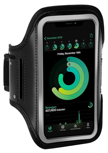 ONEFLOW Brazalete deportivo para teléfono móvil compatible con ZTE Blade A5 2019, brazalete de fitness, pulsera deportiva para correr al aire libre, funda para teléfono móvil, color negro