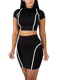 Mokoru - Conjunto de 2 faldas de manga corta para mujer