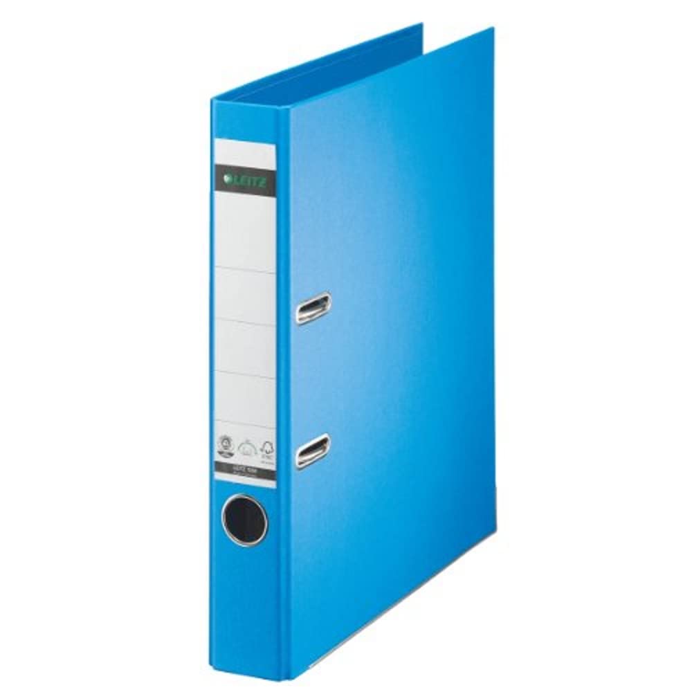 Leitz 10080030 Quality Folder Paper A4 with Slits Narrow Bright Blue