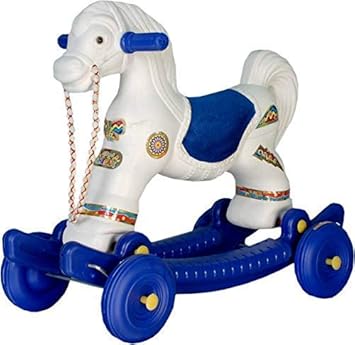 Khushi Trades 2-in-1 Horsey Rocker/Ride-on Toy for Kids Birthday Gift for Kids/Boys/Girls (Blue)