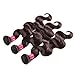 FASHION LADY Peruvian Body Wave Human Hair Bundles 3 Bundles Dark Brown Virgin Human Hair Extensions (16 18 20,Dark Brown Color 2)