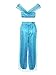 ReliBeauty Girls Sequin Princess Costume Set, Blue, 8-10
