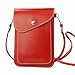 Vegan Leather Womens Crossbody Cell Phone Purse Holder Wallet Red