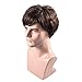 MelodySusie Men’s Wig Dark Brown Natural Looking Short Wigs with Wig Cap for Daily Halloween Wear and Formal Occasions, Dark Brown