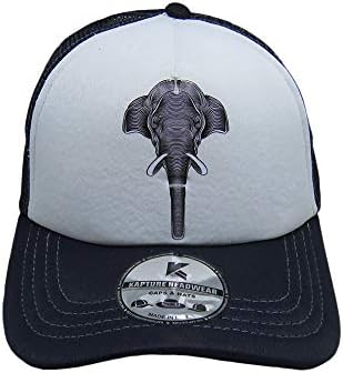 Kapture Headwear Truckers Printed Cap- 5 Panel (K129) White