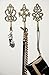Shabby Chic Decorative Wall Hooks - Set of 3 - Cast Iron French Country Wall Decor - Farmhouse Hangers for Coats, Purses and More - Gold with Black