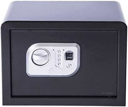 Black 14″ Biometric Fingerprint Digital Safe Box Electronic Keypad Lock And Keys Home And Office Security Cash Money Jewelry Gun Book Paper Documents Deposit Box Heavy Duty Steel Construction