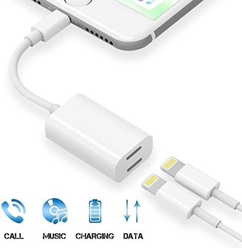 Headphone Adapter Compatible iPhone X/Xs/XR/7/7 Plus/8/8 Plus, GROUNDMT 2 in 1 Headphone Jack Audio Charger Adapter