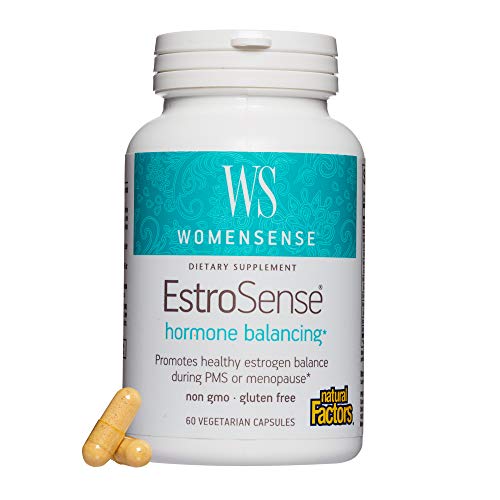 Natural Factors - WomenSense EstroSense, Supports Natural Hormone Balance During PMS and Menopause, Promotes Healthy Estrogen Metabolism, Gluten Free, 60 Vegetarian Capsules