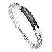 Jovivi Personlized Custom 2pcs His Beauty/Her Beast Couple Bracelet Men Women Stainless Steel Cubic Zirconia Matching Bracelets Set for Lover Boyfriend Girlfrind Valentine Gifts w/Gift Box