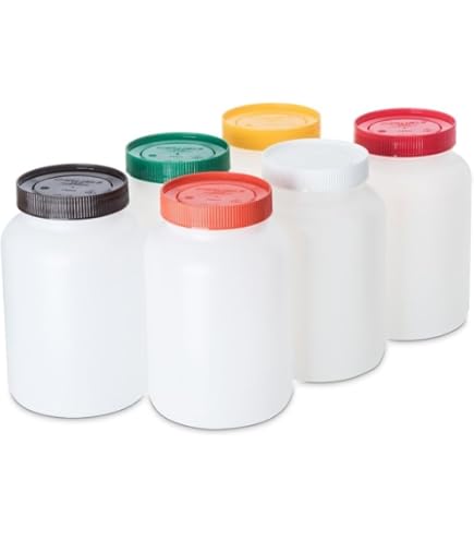 Pinnacle Mercantile Plastic Jars With Lids - 6 Pack 32oz Wide Mouth Food Storage Containers - Made In USA