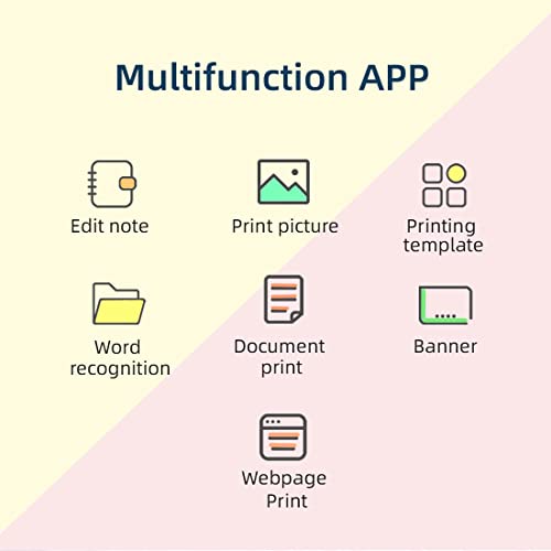 Portable Thermal Printer, Mini Bluetooth Mobile Printer Compatible with Android & iOS, 300DPI Wireless Pocket Picture Printer for iPhone Working Listing, Notes, Journal, Travel (White-Blue, TP2)