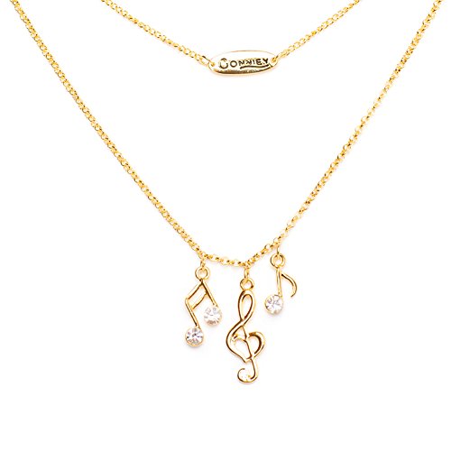 CONNIE.Y New York Brand 14K Gold Plated Lady Fashion Necklace Musical Note Design