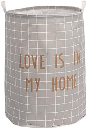 QEESTARS Heavy Duty Durable Canvas Storage Laundry Hamper Basket Large Foldable Toys Clothing Organizer Closet Storage Bin Bag