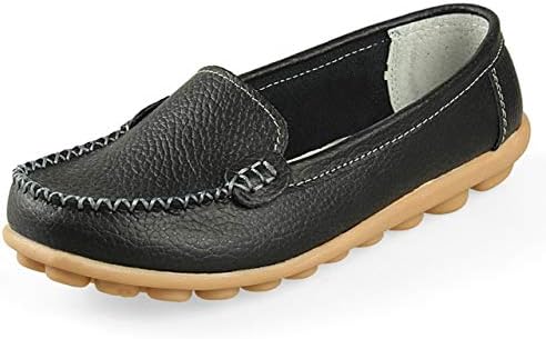 [マナンティアール] レディース 本革 モカシン フラットシューズ 4色展開(黒・白・黄・オレンジ)