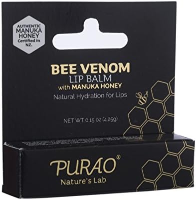 PURAO NATURAL BEE VENOM LIP BALM STICK for LASTING HYDRATION 0.15OZ / 4.25G