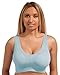 Genie Bra Womens Seamless Wireless Bra, As Seen on TV - 2 Pack (Barely Pink & Powder Blue)- 2X