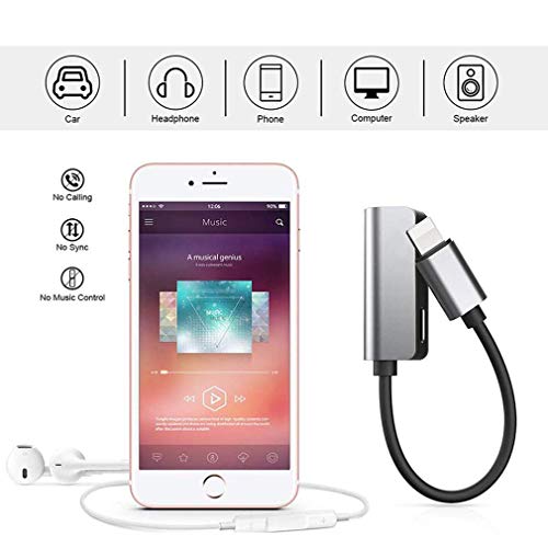 image for turelar Headphone Adapter for iPhone Headphone Adapter Splitter Compat