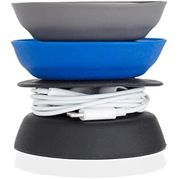 Budley - Tangle-Free Earphone/Earbud Case, Compact Storage System, Silicone (Gray/Royal Blue/Black, Set of 3)