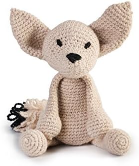 Toft UK Complete Crochet Animal Kits - Includes Wool Yarn, Pattern, Hook &amp; Stuffing (Fenneck Fox)