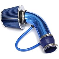 RASNONE Performance Cold Air Intake Pipe, Universal Car Cold Air Intake Filter Aluminum Induction Flow Hose Pipe Kit Blue