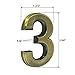 2 pcs Mailbox Numbers 0,3D Brass Metal Self-Stick Door House Numbers,Street Address Plaques Numbers for Residence and Mailbox Signs,2-3/4 Inch (3)