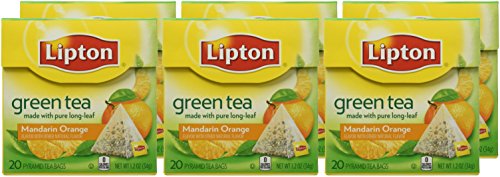 Lipton Green Tea Pyramids, Mandarin Orange 20 ct (Pack of ...