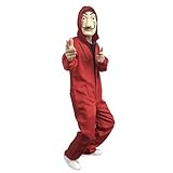 2018 Hot La Casa De Papel Hallowen Cosplay Party Costume Red Coverall (Large)