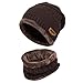 VBIGER Beanie Hat Scarf Set Knit Hat Warm Thick Winter Hat For Men (Coffee)