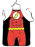 FASHION ALICE The Flash Blitzmann Flush Man Apron Anime Cartoon,Couples Apron Kitchen Aprons Funny Personality Sexy Originality Cooking Aprons Christmas Gift,Including key ring bottle opener