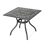 Augusta Outdoor Patina Copper Cast Aluminum Square Dining Table