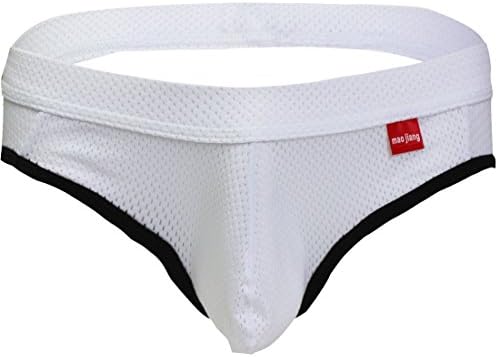 YiZYiF Men's Backless Bikini Jockstrap Briefs Underwear White Medium