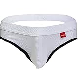 YiZYiF Men's Backless Bikini Jockstrap Briefs Underwear White Large