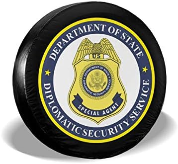 Dlovae Spare Tire Cover Waterproof Universal Spare Wheel Tire Cover Fit for Jeep Trailer RV SUV and Many Vehicle Size 14"-17" Diplomatic Security Service
