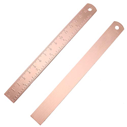 Pomeat 6 Inch Brass Ruler Rose Gold Durable Ruler Good for Journal, Planner and Diaries
