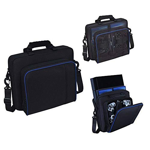 Travel Carrying Case PS4, Popmall Multifunctional Travel Storage Carry Case Protective Shoulder Bag PlayStation4 PS4 Slim System Console Accessories