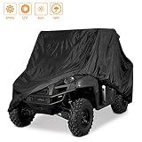Indeedbuy Waterproof UTV Cover, Heavy Duty Black Protects 4 Wheeler from Snow Rain or Sun,Integrated Trailer System