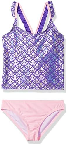 Rivstar Girls' Big Mermaid Tankini Set 2PC Swim Suit, Purple, 12