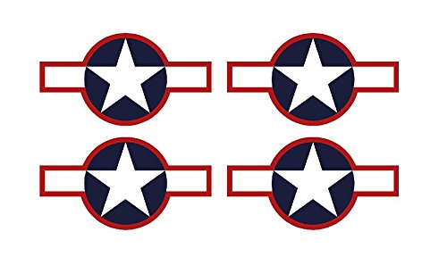 Set of 4 Remote Control (RC5) Red Blue White Stars and Bar 5 1/2
