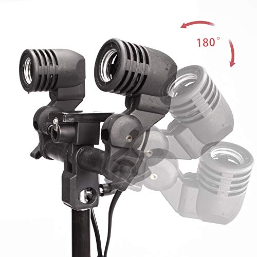 2in1 E27 Stativaufsatz doppel Lampenfassung Lampenhalterung Lampenhalter inkl. Halterung Schirmhalter für Studio Foto Video Softbox Regenschirm Blitz – Bild 4