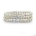 3-Row White A Grade 6.5-7mm Freshwater Cultured Pearl Bracelet With rhodium plated base metal Clasp, 7.5 Inches