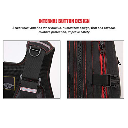 Yissma Gilet De Sauvetage De Pêche Réfléchissant Unisexe Gilet Multi-fonction Multi-poches à L’extérieur Gilet De Pêche à Haute Flottabilité